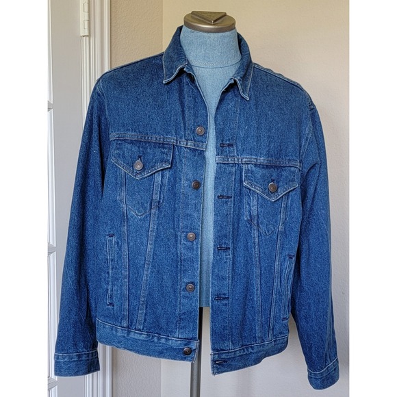 VINTAGE HBO Cinemax Sessions Blue Denim Jacket Embroidered Men Size XLarge - Picture 1 of 7